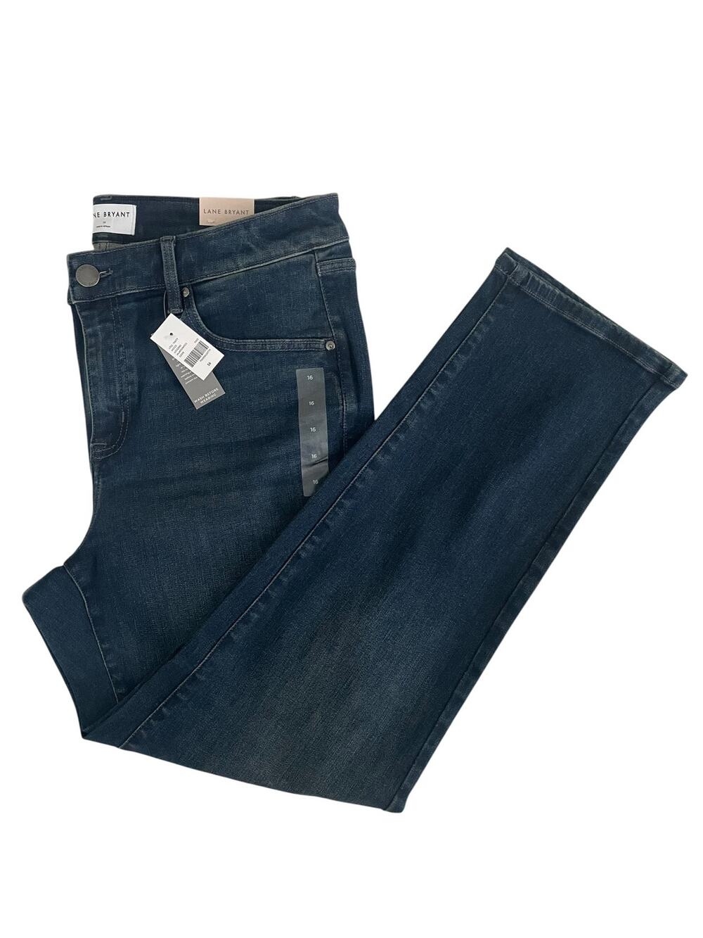 NWT Lane Bryant Dark Wash Stretch Straight Leg Jeans Size 16
